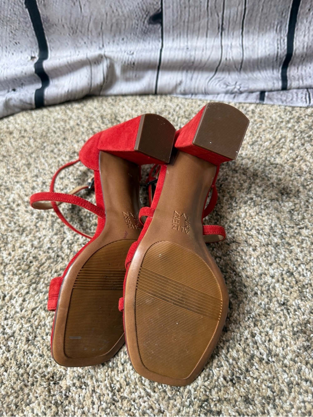 Naturalizer Red tiff Suede Strappy Heels with Ankle Buckle - Picture 9 of 10